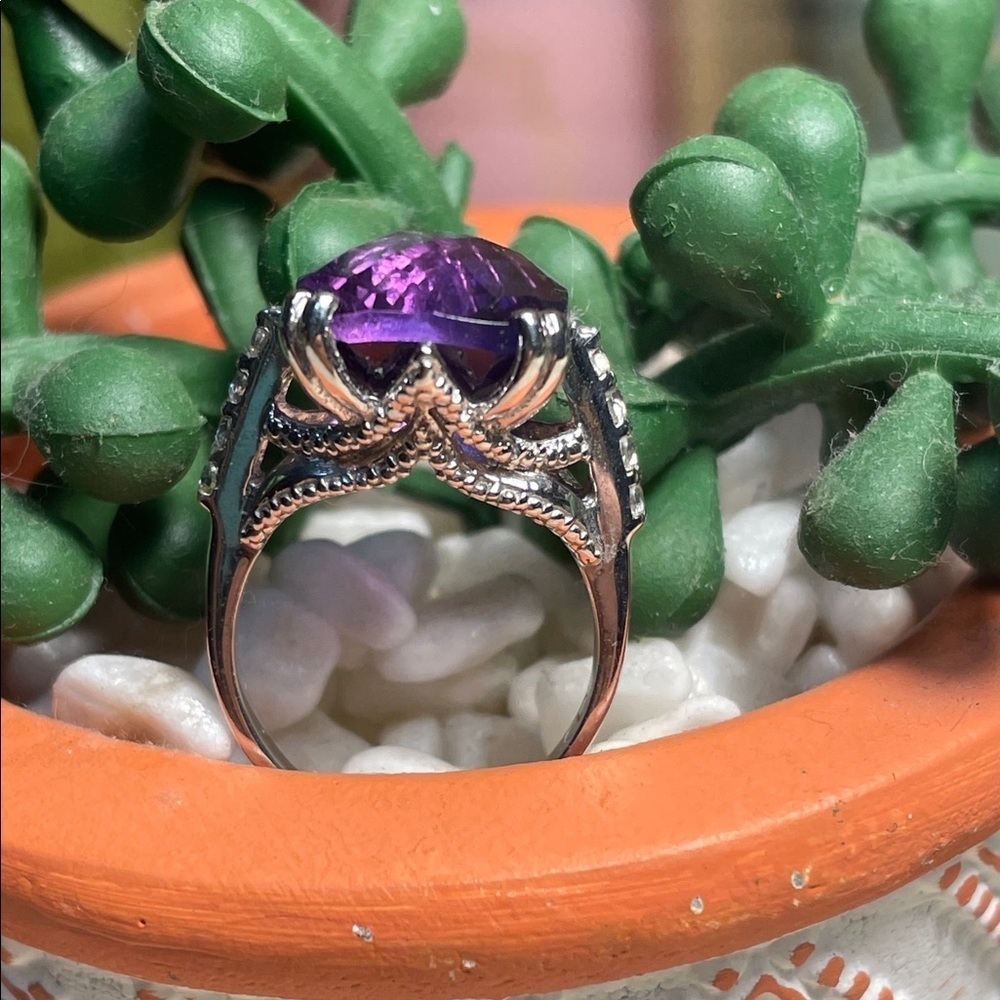 💎💎💎BOGOHO💎💎💎Vibrant Amethyst Silver Ring-size 6 - Picture 5 of 12